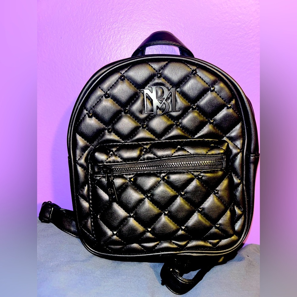 Badgley Mischka Black Quilted Backpack